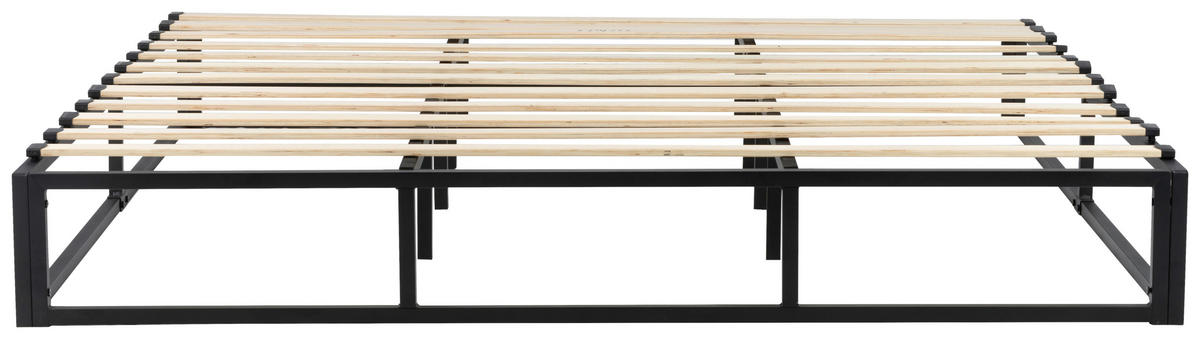 METALLBETT 180/200 cm,  in Naturfarben, Schwarz  - Schwarz/Naturfarben, Basics, Holz/Metall (180/200cm) - Boxxx