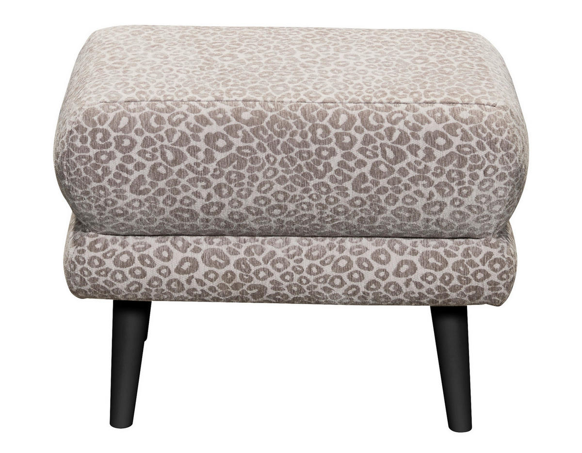 HOCKER Textil Beige  - Beige/Schwarz, Modern, Holzwerkstoff/Textil (63/43/42cm) - MID.YOU