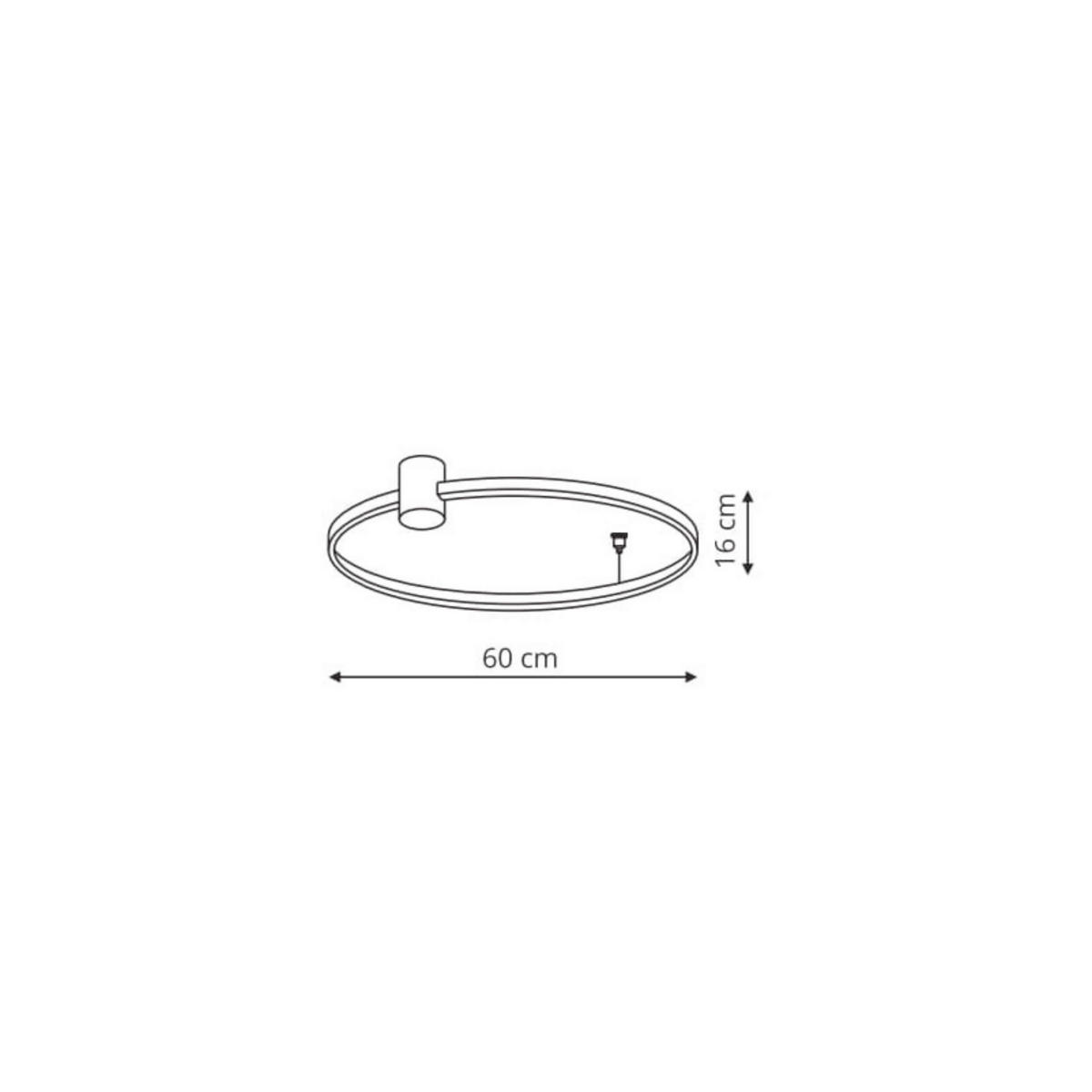 DECKENLEUCHTE Ring 16/60/60 cm  - Schwarz, Design, Metall (16/60/60cm)