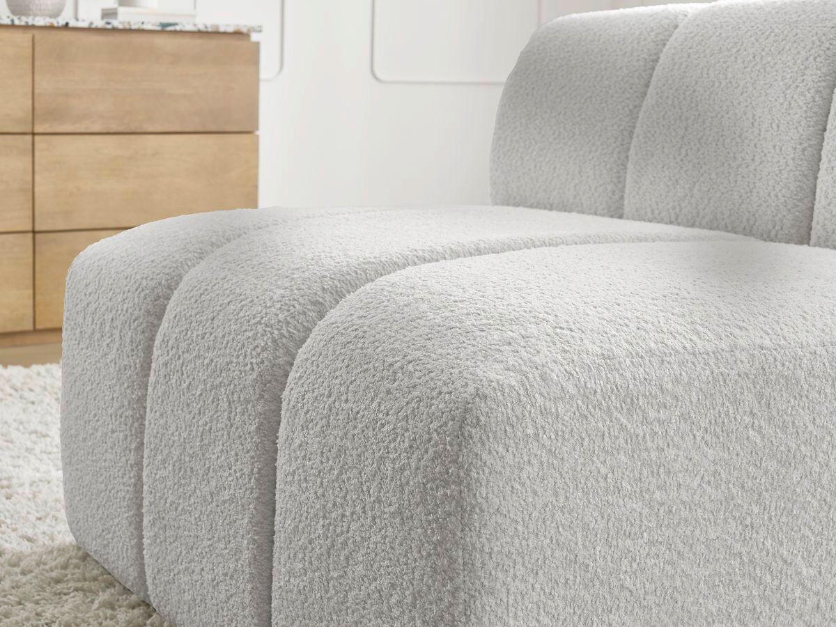 SOFAELEMENT ANNECY Bouclé Hellgrau  - Hellgrau/Schwarz, MODERN, Kunststoff/Textil (91/72/91cm)