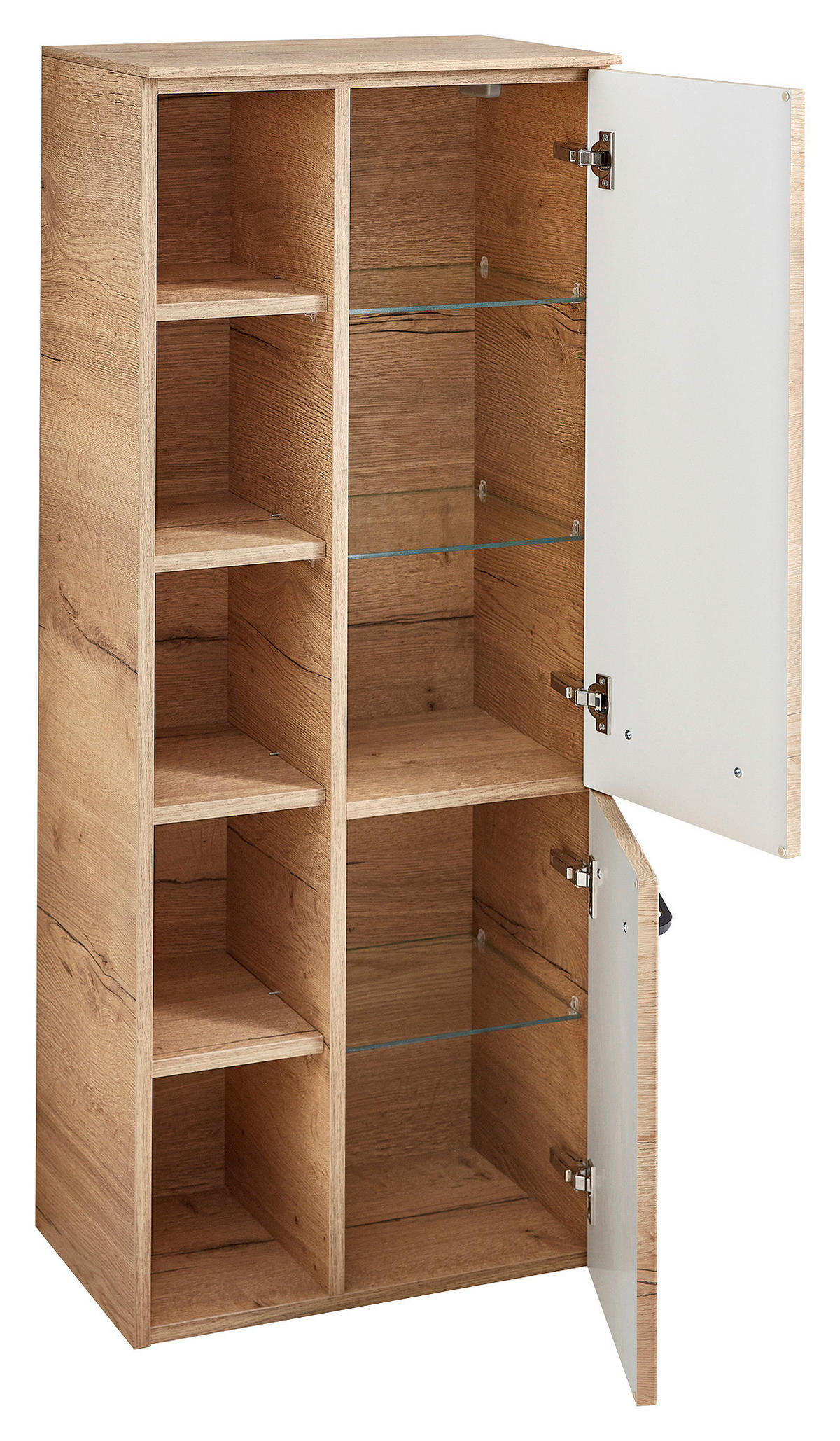 MIDISZEKRÉNY 50/121/33 cm  - tölgyfa, Design, faalapú anyag/Üveg (50/121/33cm) - Sadena
