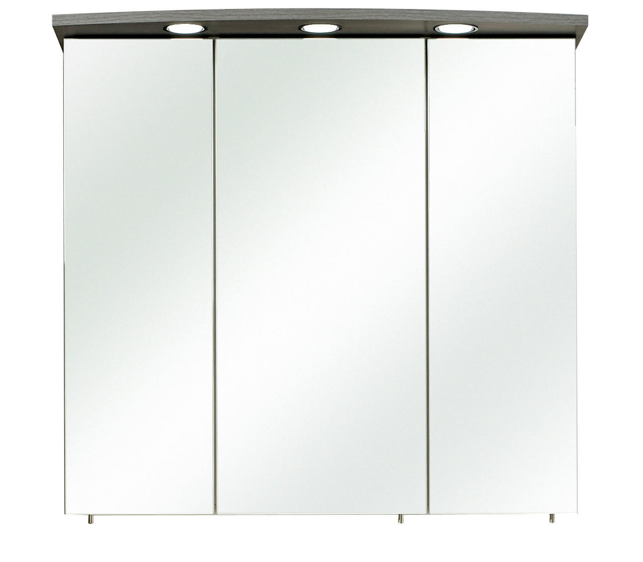 DULAP CU OGLINDĂ 75/72/20 cm  - maro/culoare aluminiu, Konventionell, sticlă/metal (75/72/20cm) - Xora