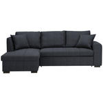 ECKSOFA in Webstoff Dunkelgrau  158/238 cm  - Dunkelgrau/Schwarz, Design, Kunststoff/Textil (158/238cm) - Xora