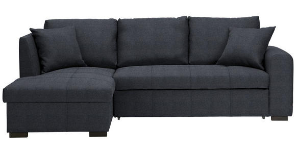 ECKSOFA inkl.Funktionen Dunkelgrau Webstoff - Dunkelgrau/Schwarz, Design, Kunststoff/Textil (158/238cm) - Xora