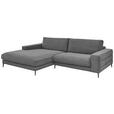 ECKSOFA in Feincord Anthrazit  - Anthrazit/Schwarz, Design, Textil/Metall (207/293cm) - Dieter Knoll