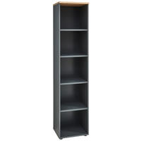 IRATTARTÓ POLC - grafitszürke/fekete, Modern, műanyag/faalapú anyag (45/197/38cm) - Voleo