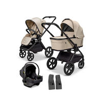 KINDERWAGENSET GIO FOLD ETPU SET  - Sandfarben/Schwarz, Basics, Textil/Metall (120/58/92cm) - Moon Edition