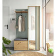 GARDEROBE 5-teilig  in 114/197/40 cm  - Salbeigrün/Eiche Artisan, Design, Glas/Holzwerkstoff (114/197/40cm) - Xora