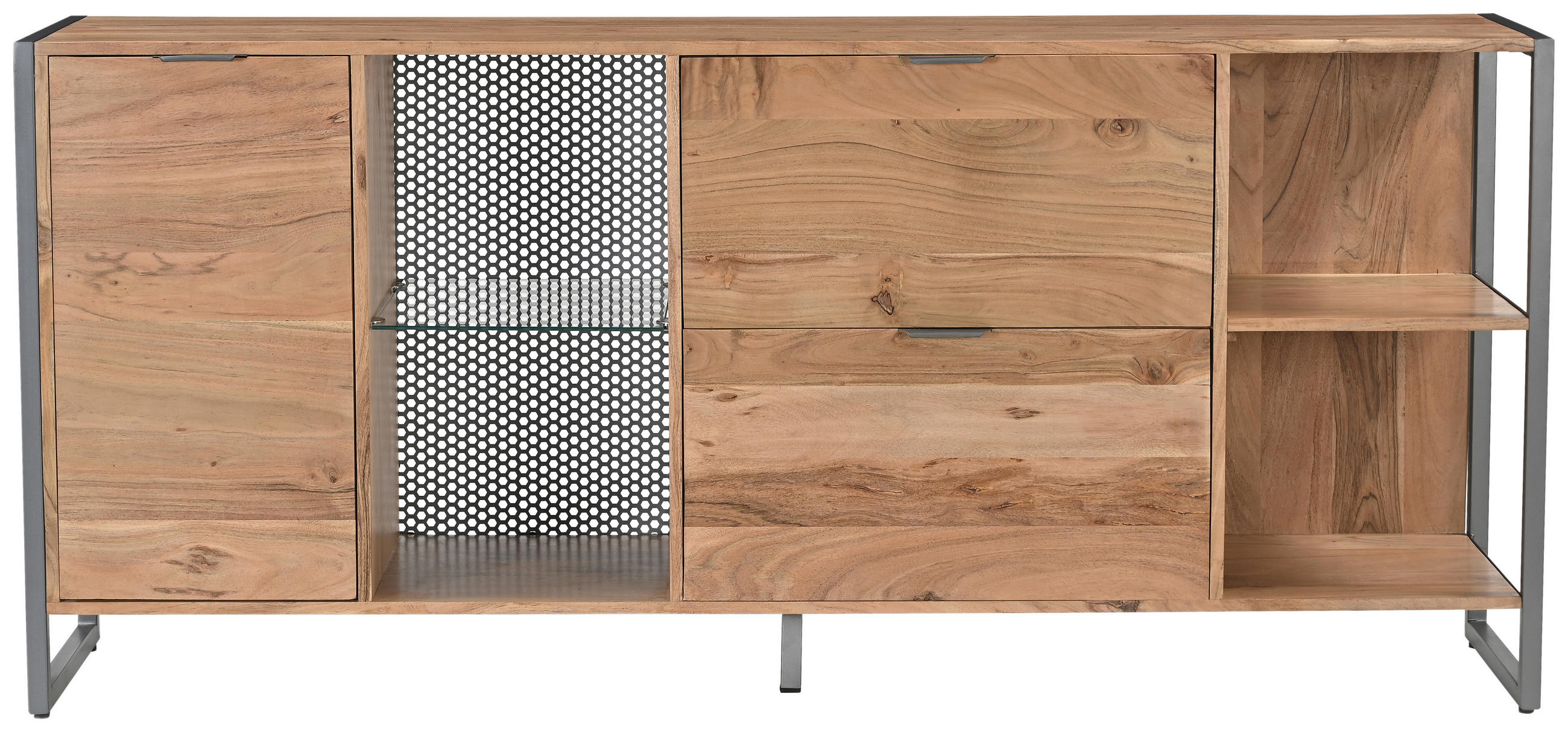 SIDEBOARD Coswig 178/80/40 cm  - Hellbraun/Naturfarben, KONVENTIONELL, Glas/Holz (178/80/40cm) - Livetastic