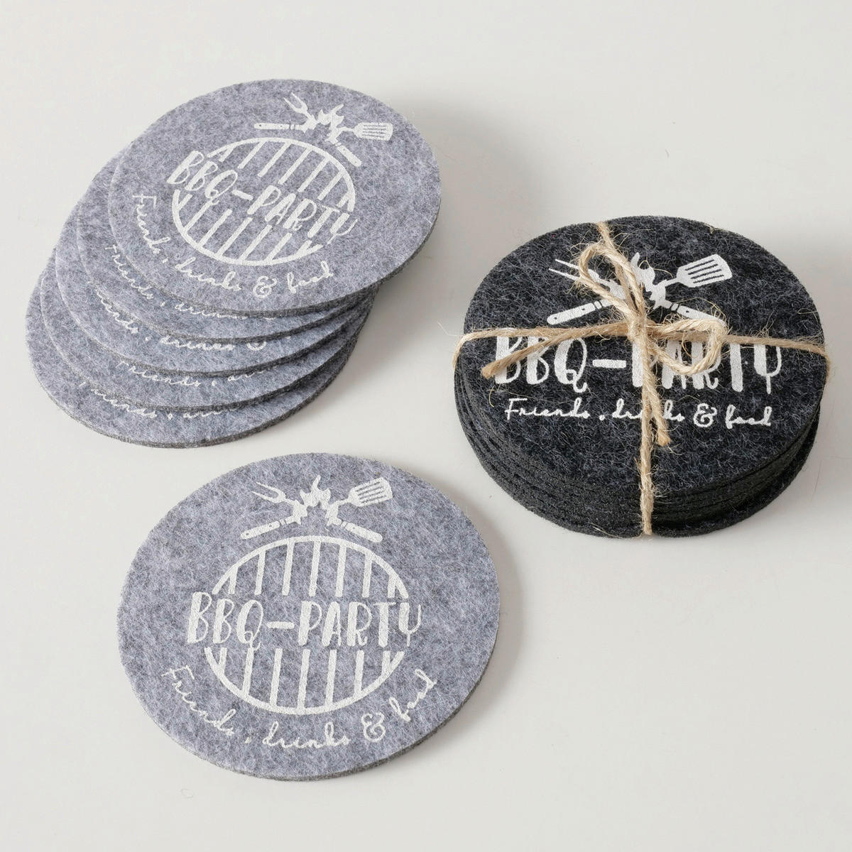 SADA PODLOŽEK - světle šedá/tmavě šedá, Basics, textil (10cm)