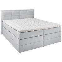 BOXSPRINGBETT 140/200 cm,  in Greige, Bettkasten, Topper, Matratze, H2 + H3 = mittel + fest  - Greige/Schwarz, KONVENTIONELL, Kunststoff/Textil (140/200cm) - Carryhome