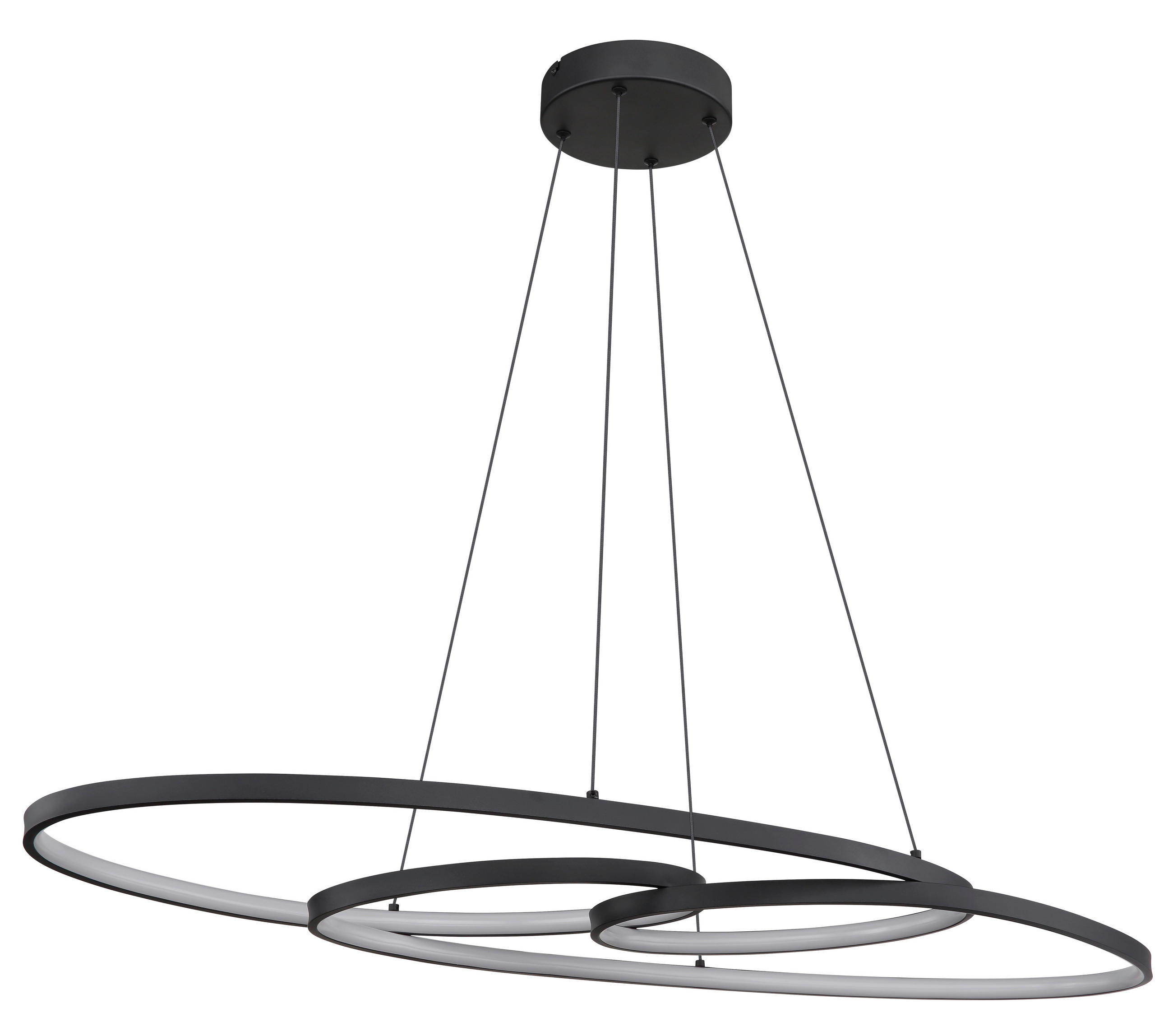 LED-HÄNGELEUCHTE 100/36/122 cm  - Schwarz/Weiß, Design, Kunststoff/Metall (100/36/122cm) - Globo