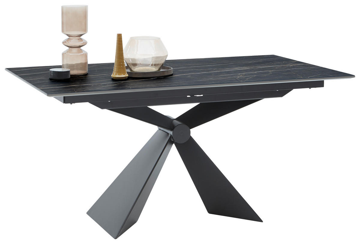 ESSTISCH in Metall, Keramik 180/90/75 cm  - Dunkelgrau/Schwarz, Design, Keramik/Metall (180/90/75cm) - Dieter Knoll