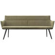 SITZBANK 200/90/62 cm  in Schwarz, Taupe, Olivgrün  - Taupe/Schwarz, Design, Holz/Textil (200/90/62cm) - Hom`in