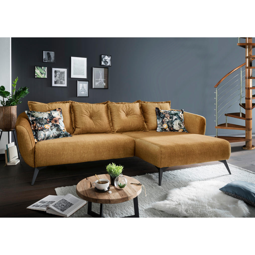 Thumbnail - Livetastic Ecksofa, Gelb, Mehrfarbig, Holz, Textil, Buche, Fichte, Kiefer, Uni, 3-Sitzer, Füllung: Komfortschaum,Schaums...