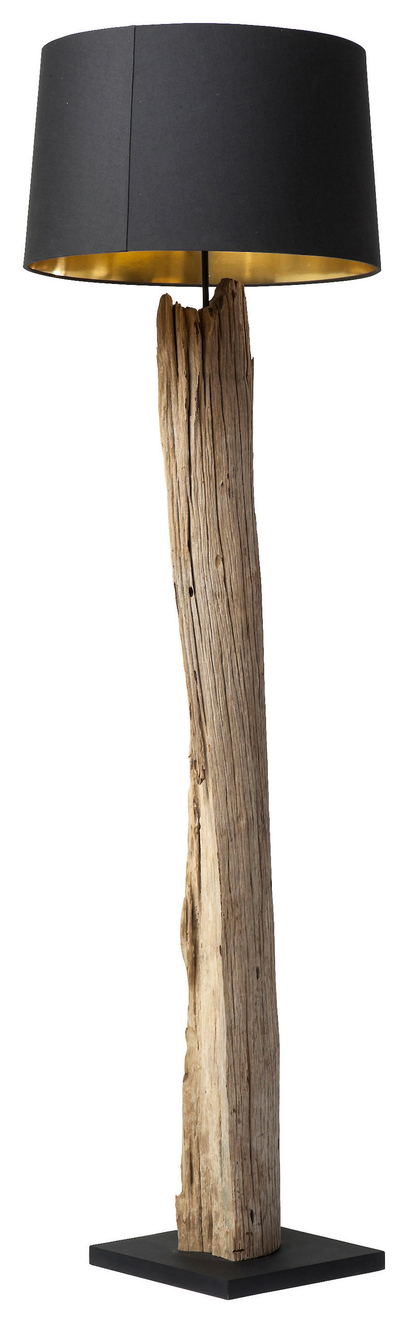 STEHLEUCHTE 52/171/52 cm  - Schwarz/Naturfarben, Natur, Holz/Textil (52/171/52cm) - Kare-Design