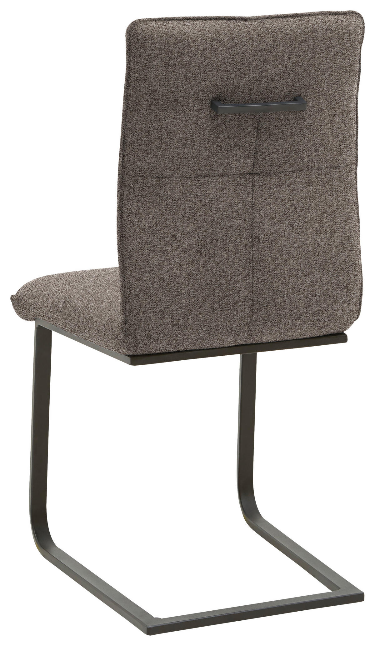 SCHWINGSTUHL  in Stahl Flachgewebe  - Hellbraun/Schwarz, Design, Textil/Metall (46/95/62cm) - Dieter Knoll