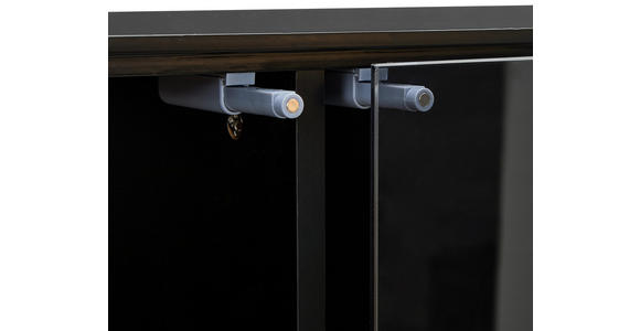 VITRINE  in furniert Eiche Schwarz, Eichefarben - Eichefarben/Schwarz, Trend, Glas/Holz (91,5/136/40cm) - Xora