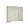 SCHWEBETÜRENSCHRANK 242/223/68 cm 3-türig Champagner  - Champagner/Alufarben, KONVENTIONELL, Glas/Holzwerkstoff (242/223/68cm) - Novel