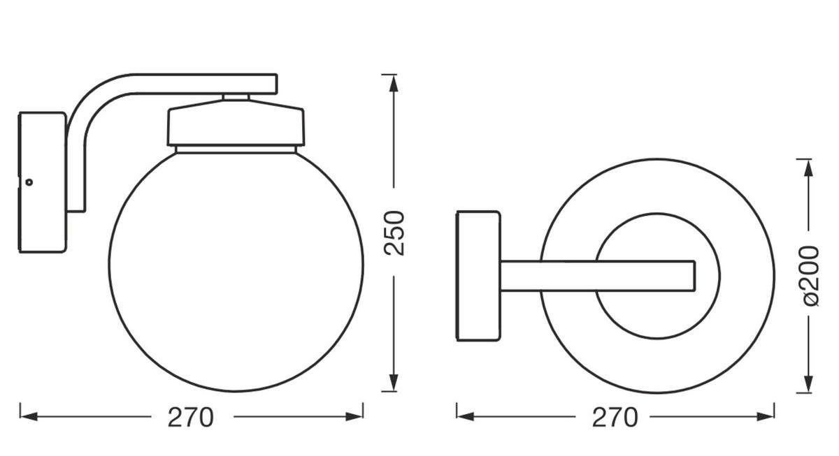 AUßENLEUCHTE 20/27/25 cm   - Dunkelgrau, Basics, Kunststoff/Metall (20/27/25cm) - Osram