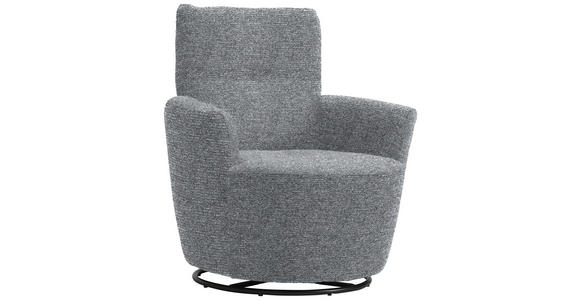 SESSEL in Chenille, Flachgewebe Blaugrau  - Blaugrau/Schwarz, Design, Textil/Metall (81/92/84cm) - Xora