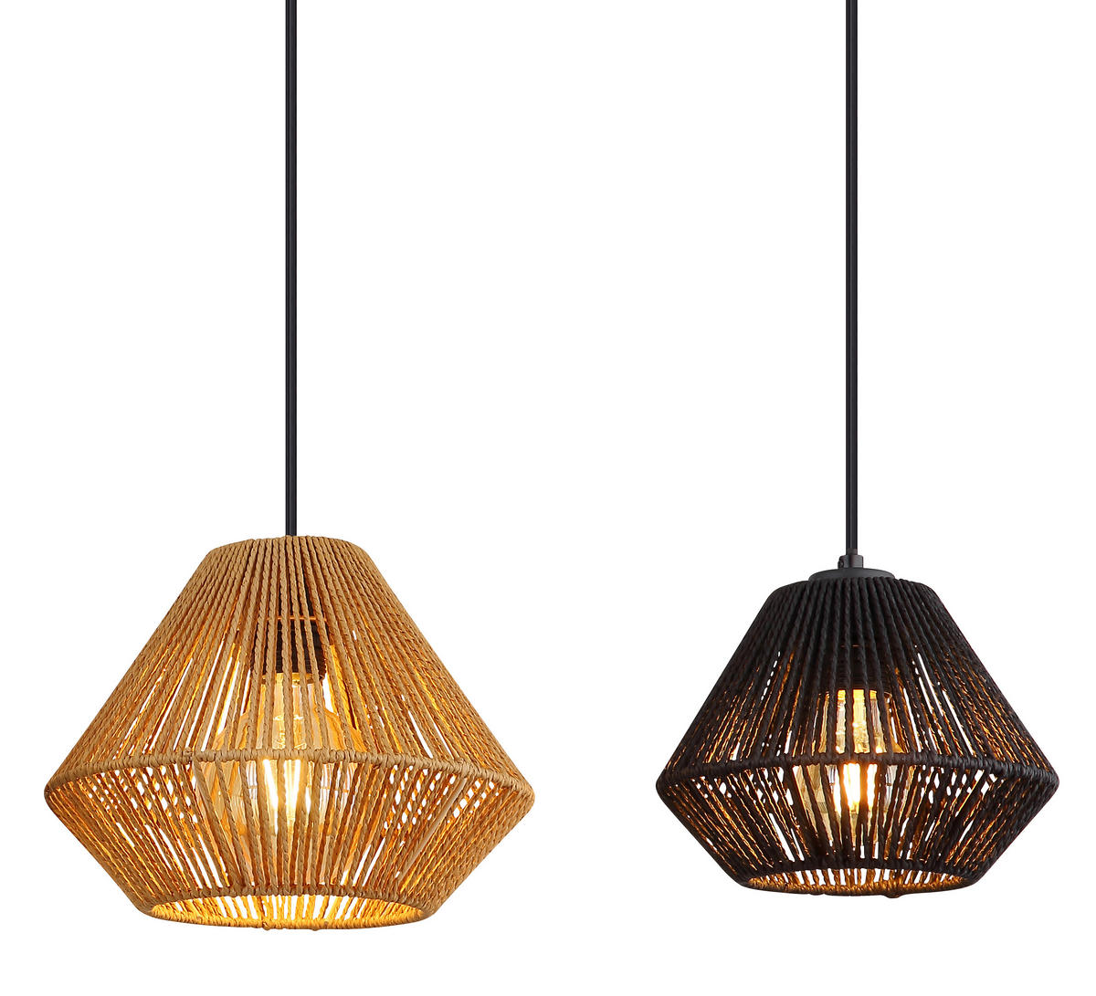 HÄNGLAMPA 103/30/120 cm  - beige/svart, Natur, metall/plast (103/30/120cm) - Globo
