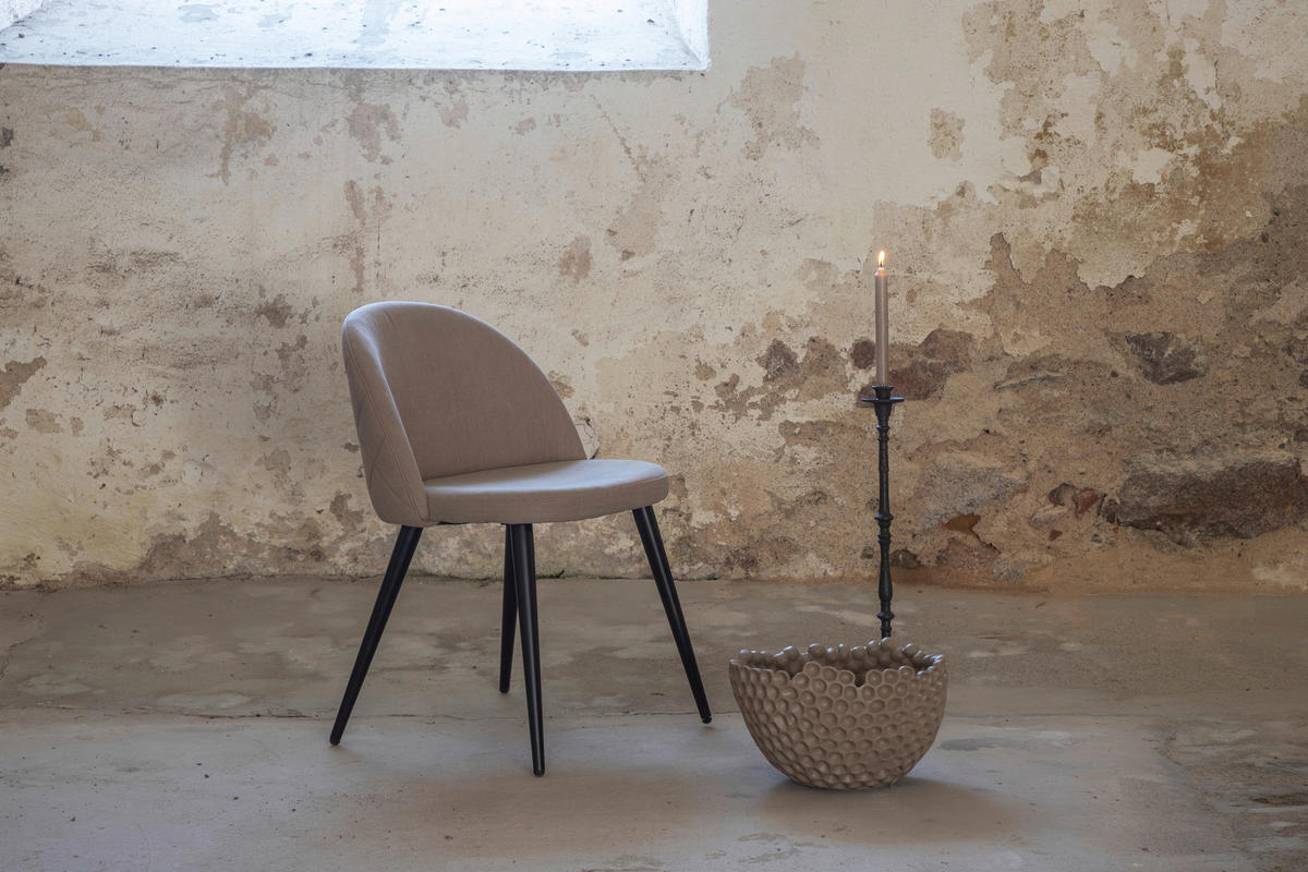 STOLSET stål  - beige/svart, Design, metall/textil (50/76,5/57cm) - Livetastic