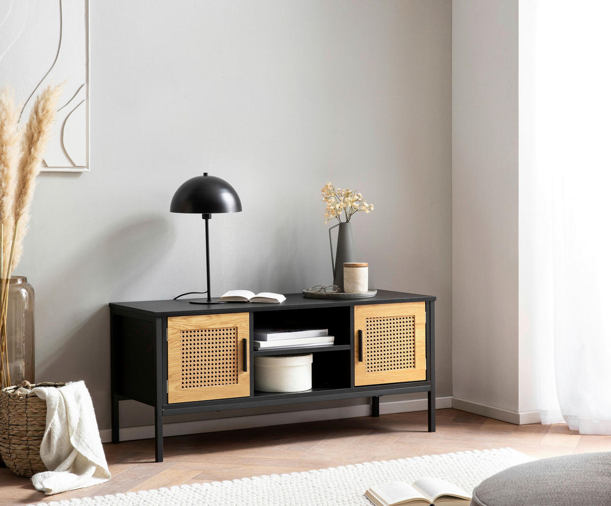 NÍZKA KOMODA, čierna, 110/48/40 cm - hnedá/čierna, Konventionell, kov/kompozitné drevo (110/48/40cm) - Livetastic
