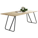 ESSTISCH Schwarz, Eichefarben rechteckig  in verschiedenen Größen erhältlich, Variantenauswahl  - Eichefarben/Schwarz, LIFESTYLE, Holz/Metall (200/100/75cm) - Linea Natura