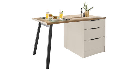 KÜCHENINSEL   in Kaschmir  - Kaschmir/Schwarz, Basics, Holzwerkstoff/Metall (150/91/90cm) - Xora