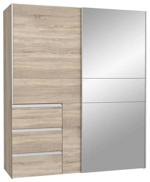 SCHWEBETÜRENSCHRANK 170/200/61 cm 2-türig Sonoma Eiche  - Alufarben/Sonoma Eiche, KONVENTIONELL, Holzwerkstoff/Metall (170/200/61cm) - Carryhome