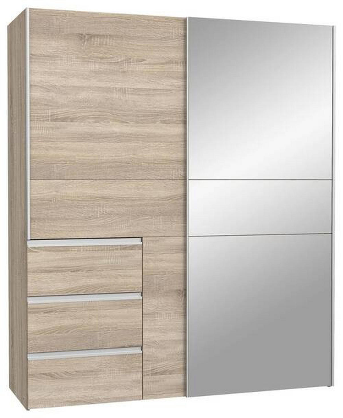ORMAR S KLIZNIM VRATIMA hrast Sonoma   - hrast Sonoma/boje aluminija, Konvencionalno, drvni materijal/metal (170/200/61cm) - Carryhome