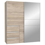 SCHWEBETÜRENSCHRANK 170/200/61 cm 2-türig Sonoma Eiche  - Alufarben/Sonoma Eiche, KONVENTIONELL, Holzwerkstoff/Metall (170/200/61cm) - Carryhome