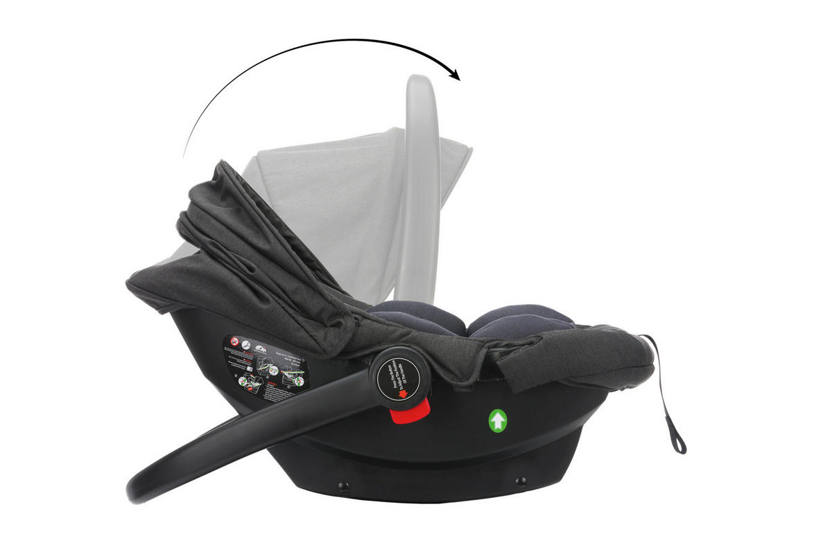 KINDERWAGENSET  JAGUAR  Darkgrey Melange  - Dunkelgrau/Schwarz, Basics, Textil/Metall - Fillikid