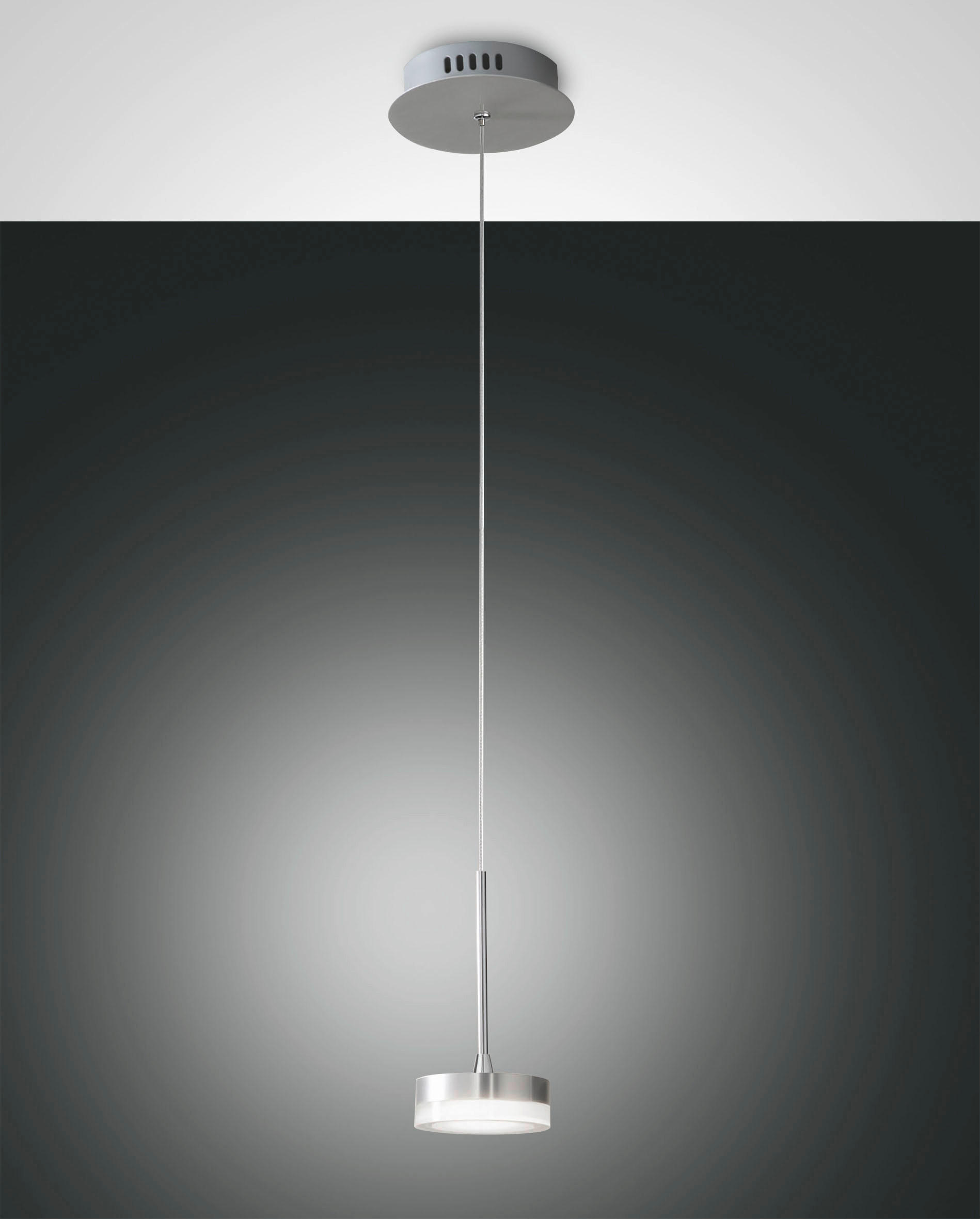 LED-PENDELLEUCHTE Dunk 14/200 cm   - Alufarben, Basics, Metall (14/200cm) - Fabas Luce