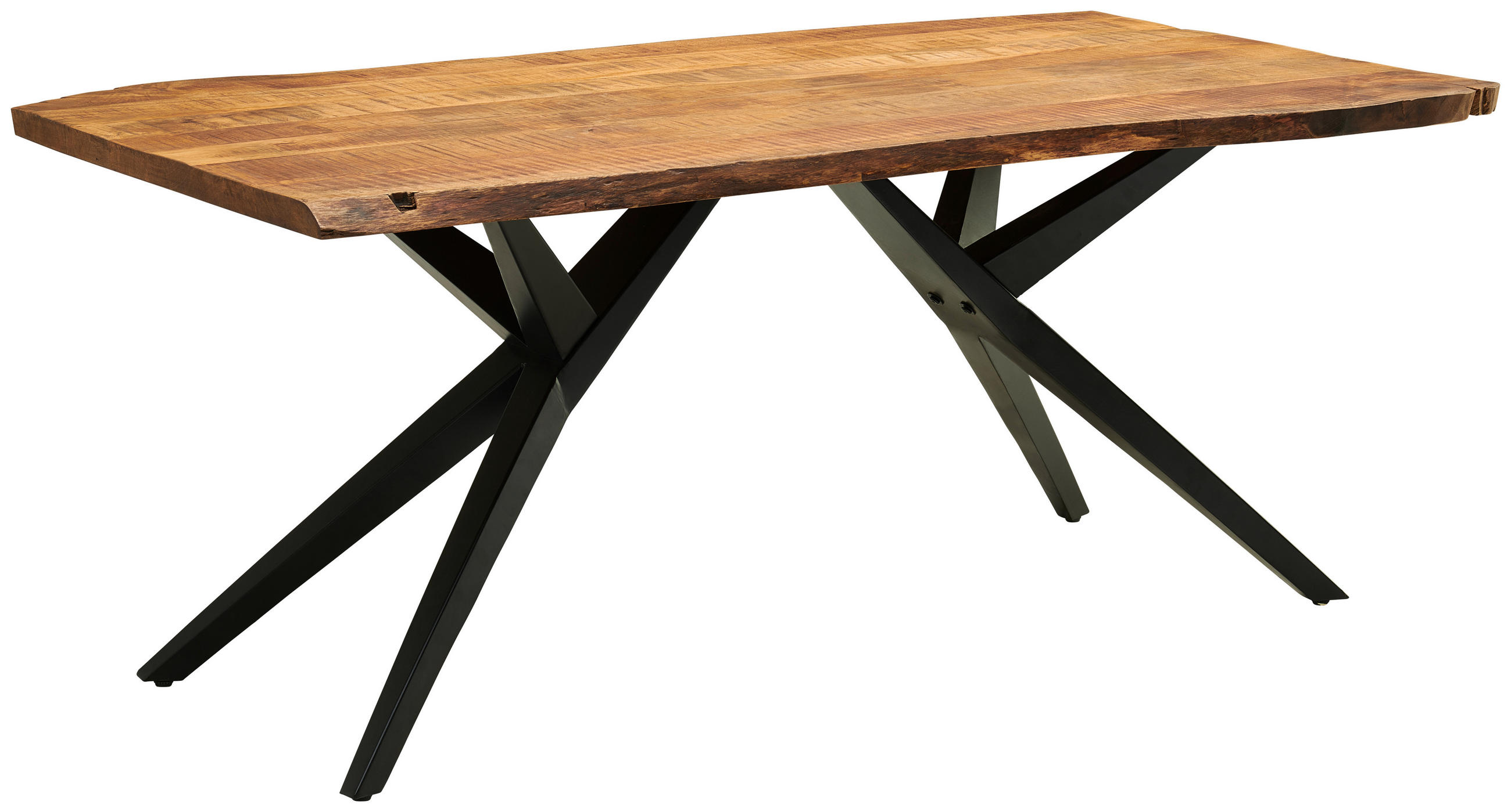 MATBORD 180/90/77 cm massivt trä  trä, metall rektangulär naturfärgad, svart  - svart/naturfärgad, Romantik / Lanthus, metall/trä (180/90/77cm) - Landscape