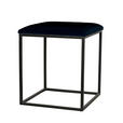 HOCKER Velours Schwarz  - Schwarz, LIFESTYLE, Textil/Metall (41/44/41cm) - Ambia Home