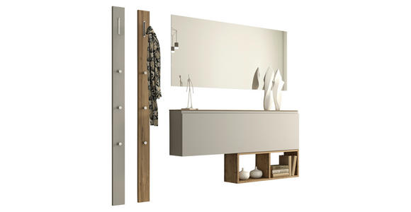 GARDEROBE 5-teilig  in 180/185/22 cm  - Sandfarben/Eichefarben, Design, Holzwerkstoff (180/185/22cm) - Moderano