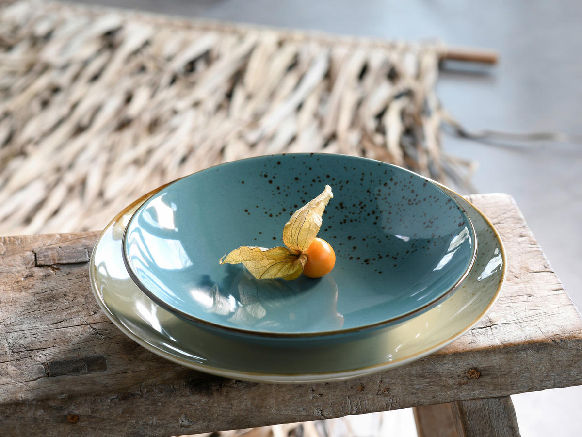 SUPPENTELLERSET 22 cm  - Türkis, Trend, Keramik (22cm) - Creatable
