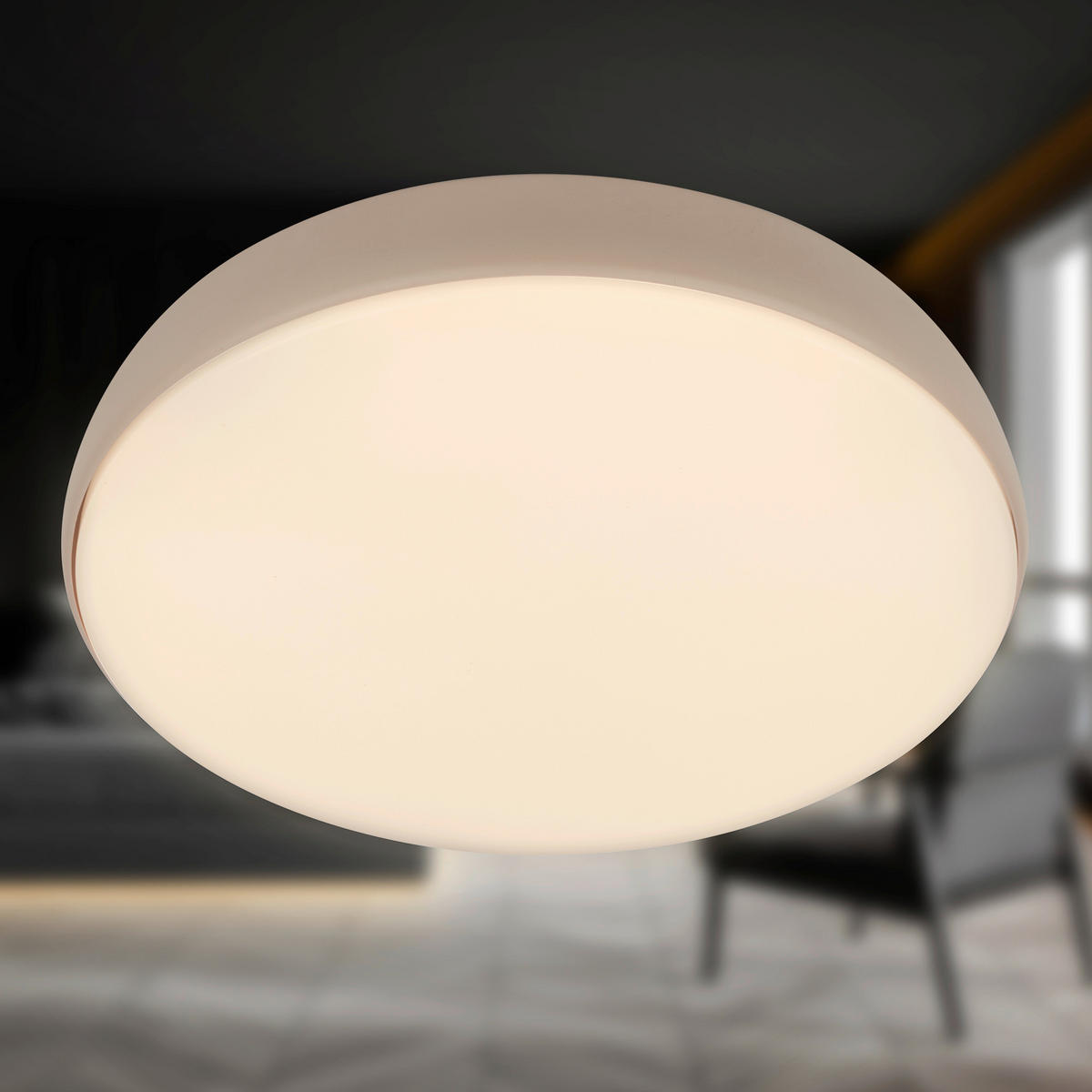 STROPNÉ LED SVIETIDLO, 35/8,5 cm  - béžová, Basics, kov/plast (35/8,5cm)