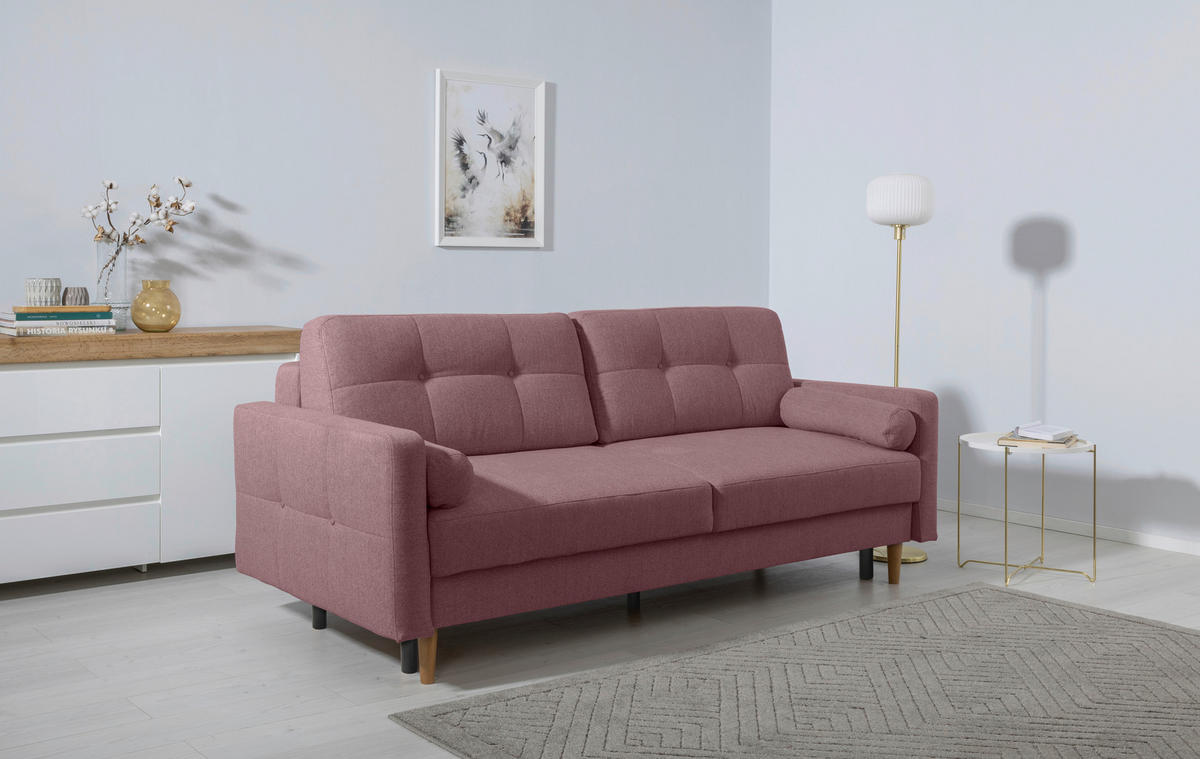 SCHLAFSOFA in Beere  - Beere/Buchefarben, Design, Holz/Textil (222/93/99cm) - MID.YOU