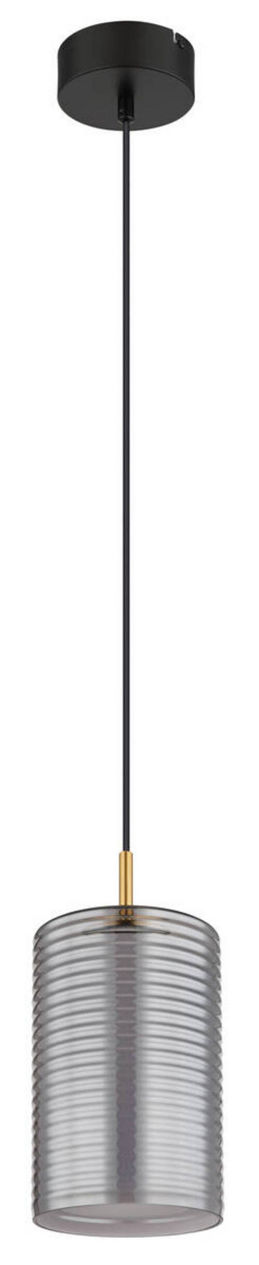 VISEČA LED-SVETILKA   //3000 K/230 V/ - črna/barve medenine, Design, kovina/steklo (18/150cm) - Globo