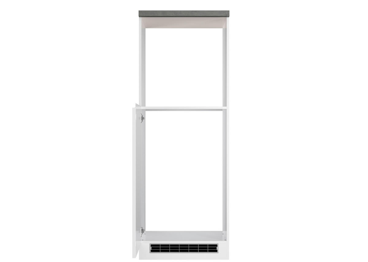 GERÄTEUMBAUSCHRANK 60/166/60 cm  in Grau, Weiß, Weiß Hochglanz  - Weiß Hochglanz/Weiß, LIFESTYLE, Holzwerkstoff (60/166/60cm) - Held