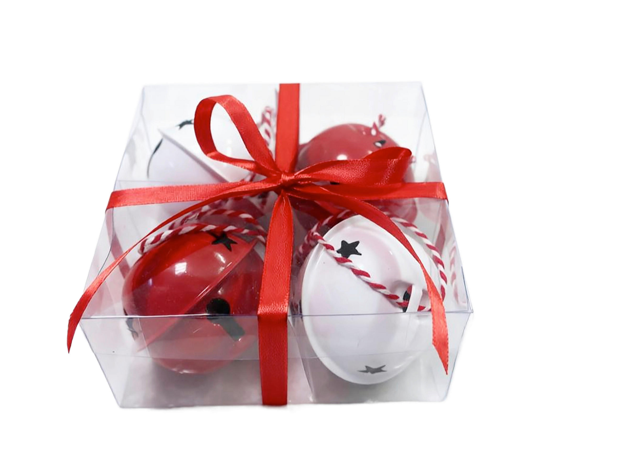 DEKOGLOCKE - Klar/Rot, LIFESTYLE, Kunststoff/Textil (13/6cm) - X-Mas