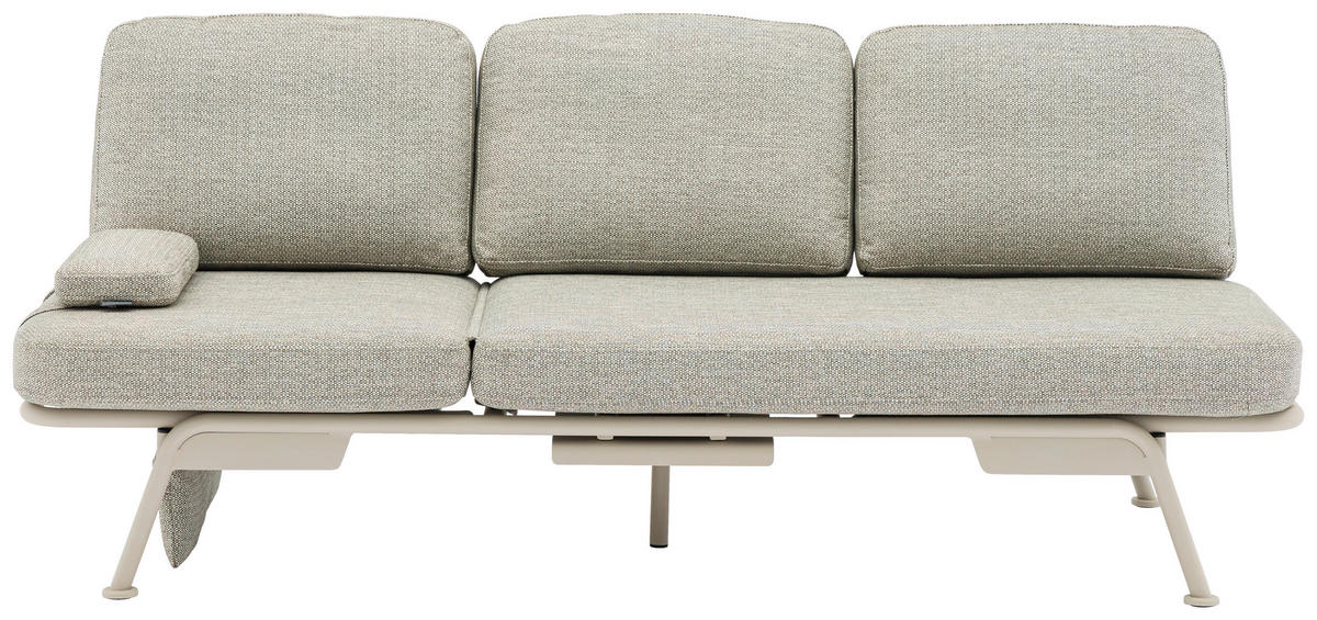 GARTENBANK 199/78/81 cm  in Taupe, Hellgrau  - Taupe/Hellgrau, Design, Textil/Metall (199/78/81cm) - Zebra 