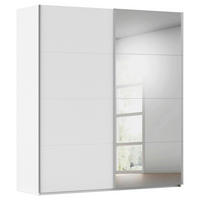 SCHWEBETÜRENSCHRANK 201/223/68 cm 2-türig Weiß  - Alufarben/Weiß, Basics, Glas/Holzwerkstoff (201/223/68cm) - Novel