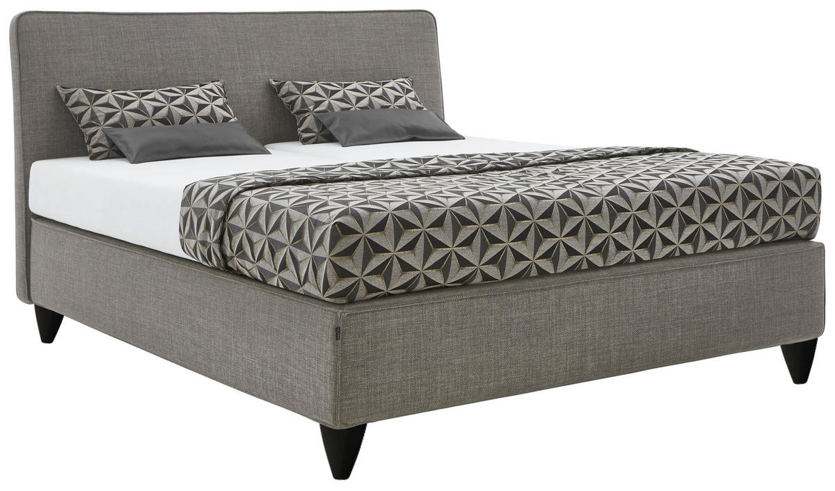 BOXSPRINGBETT 180/200 cm  in Graubraun  - Graubraun/Schwarz, KONVENTIONELL, Holzwerkstoff/Kunststoff (180/200cm) - RUF Betten