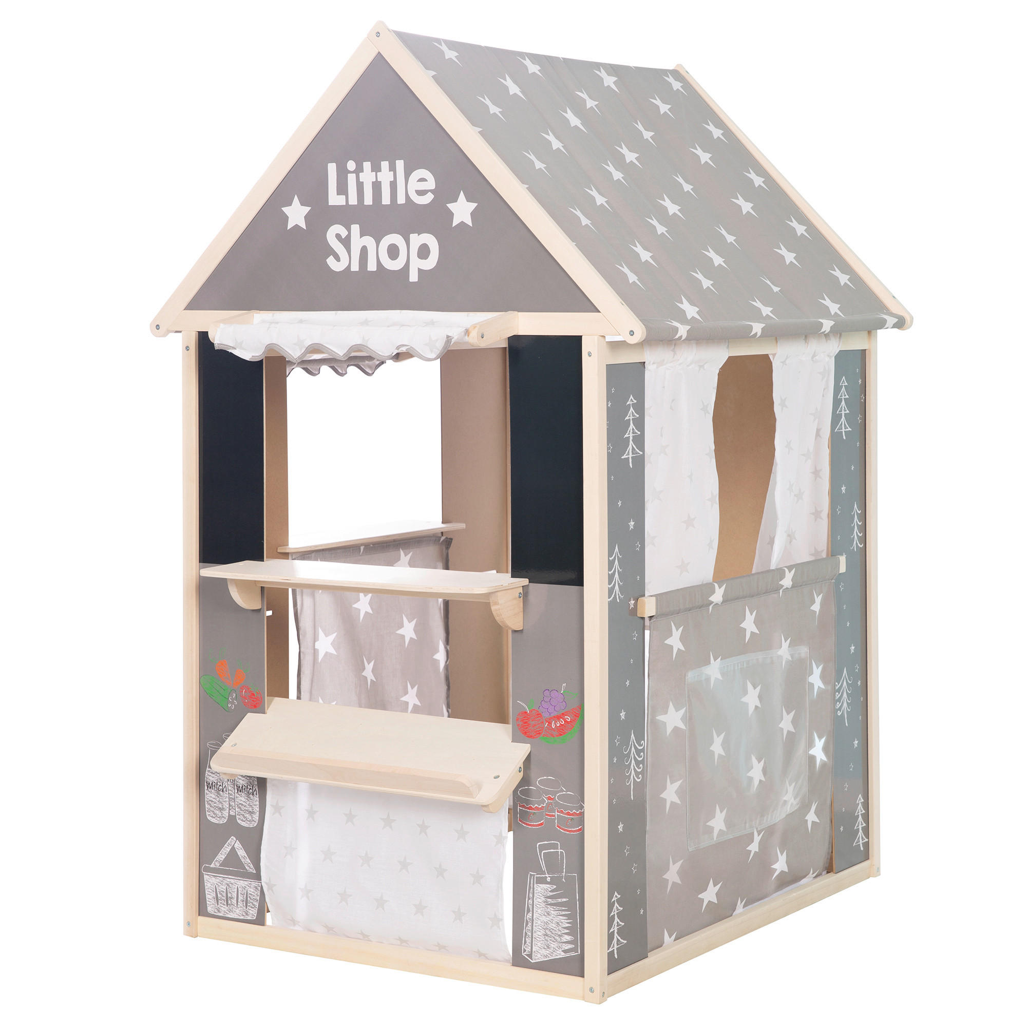 Roba Spielhaus-Kombination roba Natur, Hellgrau 82.5x128x94.5 cm