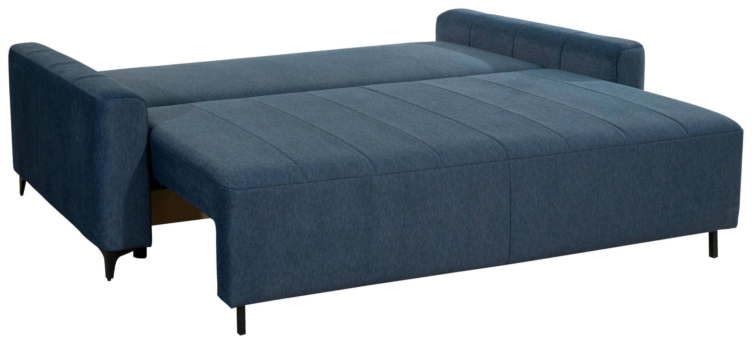 SCHLAFSOFA Samt Blaugrau  - Blaugrau/Schwarz, Design, Holz/Textil (235/93/108cm) - MID.YOU