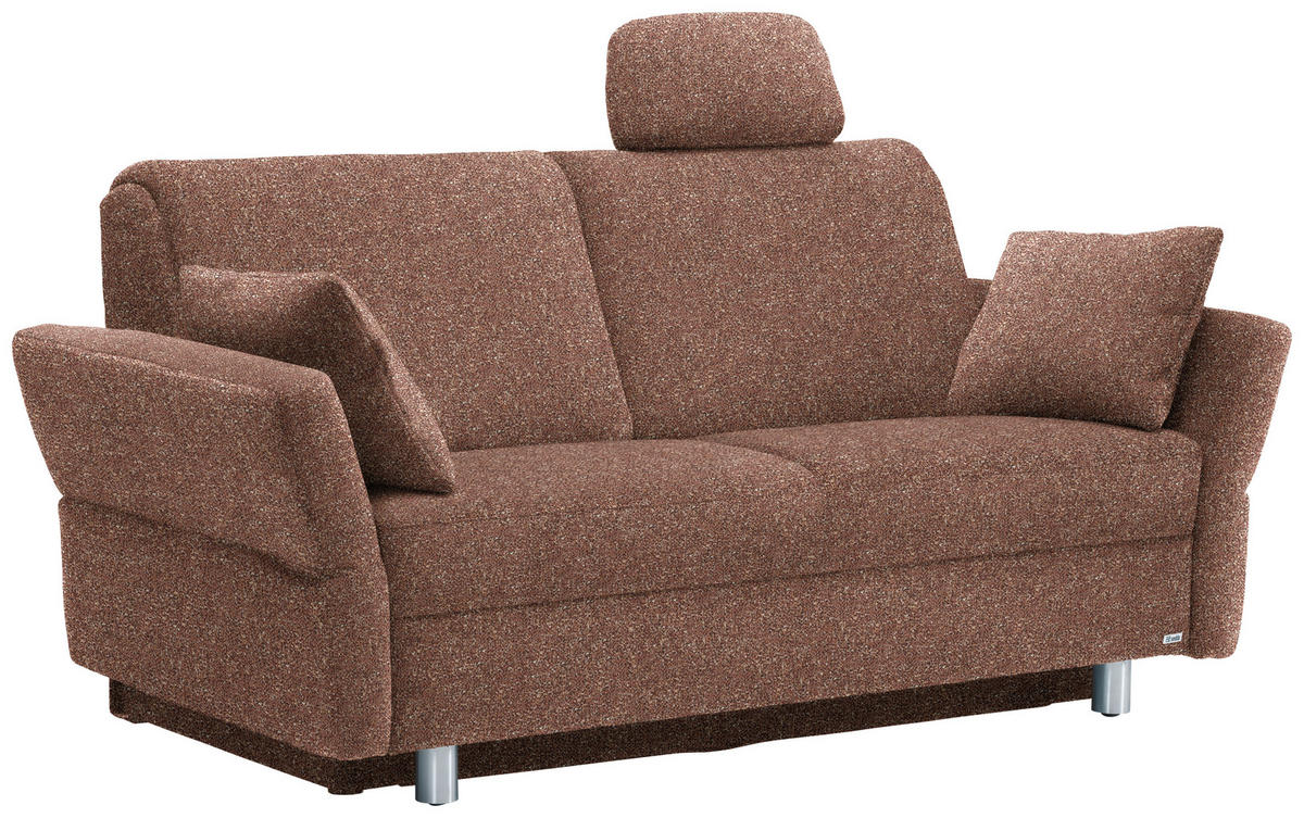 SCHLAFSOFA  in Mikrovelours Terracotta  - Terracotta/Alufarben, KONVENTIONELL, Kunststoff/Textil (176/88/91cm) - Sedda